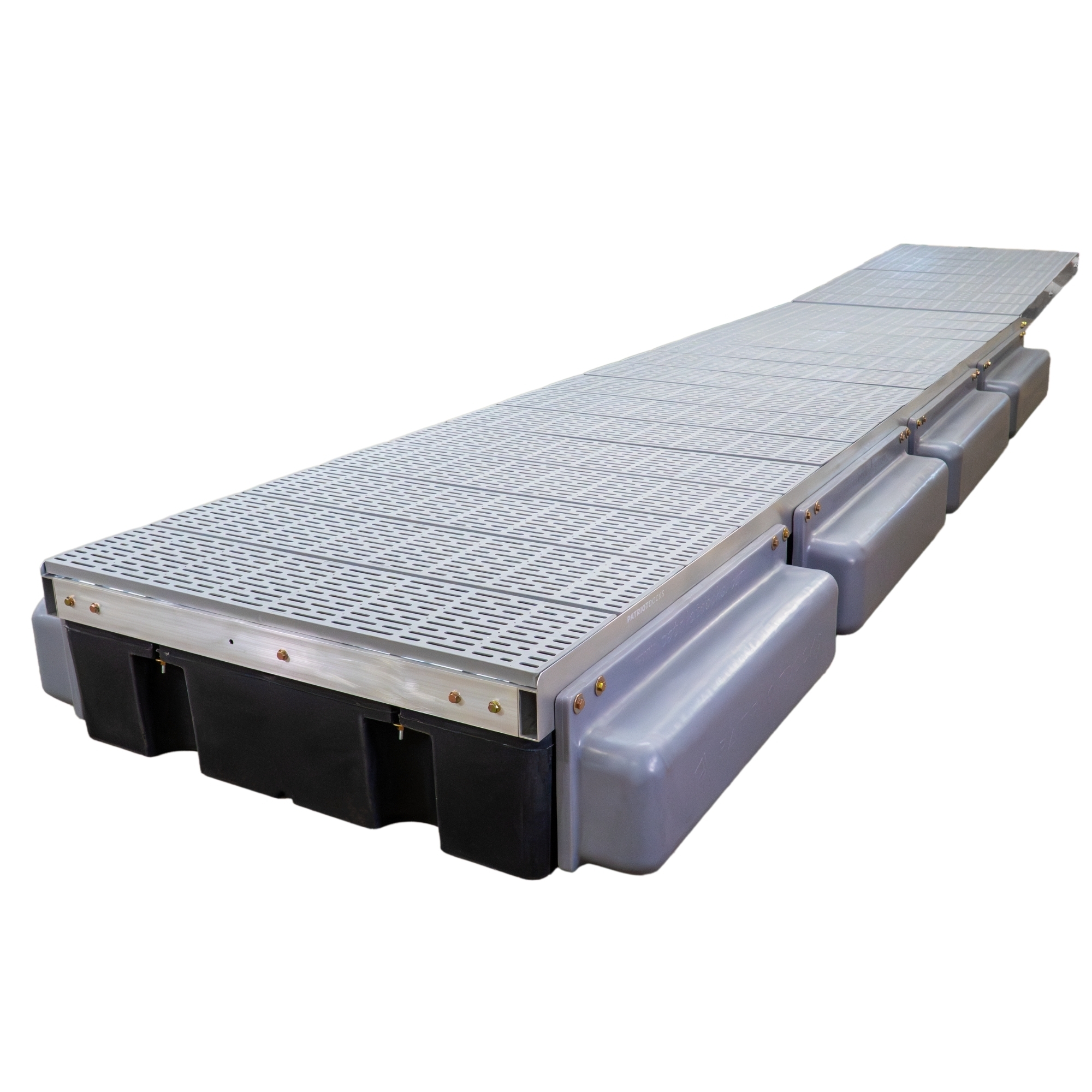 Patriot Docks 40' Low-Profile Premium Floating Dock with Gray Poly